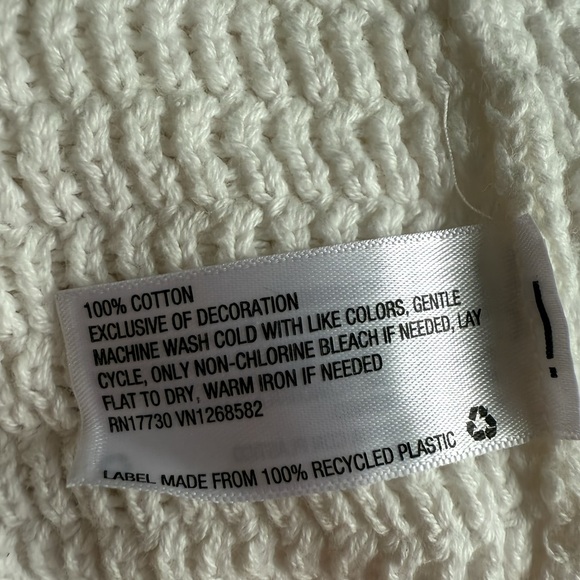 Wild Fable Crochet Knit Set White Hibiscus Skirt (M) & Crop Top (S) 100% Cotton - Picture 6 of 13